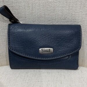 Fossil Navy Leather Wallet